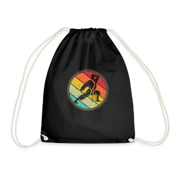 Karate Athlete Sparring Martial Arts Fighter Asia - Drawstring Bag - black - Front