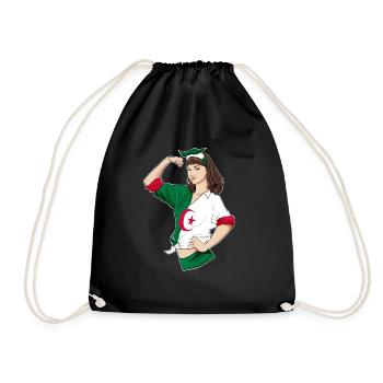 Fille algérienne incassable I Patrimoine algérien I - Sac de sport léger - noir - Devant