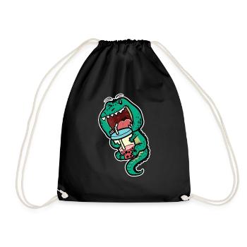 T-Rex Bubble Tea Dino Fan Thé glacé Dinosaure - Sac de sport léger - noir - Devant