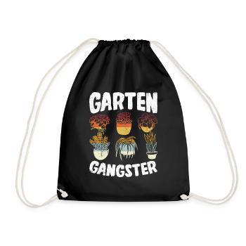 Garten Gangster Gärtnern Gartenarbeit Geschenk - Turnbeutel - Schwarz - Vorne