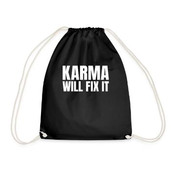 Le karma va réparer la justice en disant - Sac de sport léger - noir - Devant