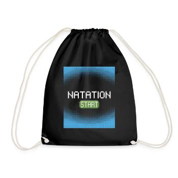swimming start pixel - Drawstring Bag - black - Front