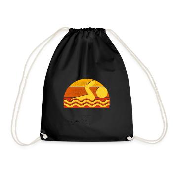vintage swimming - Drawstring Bag - black - Front