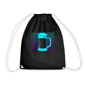 Craft Beer Retro Gift - Drawstring Bag - black - Front