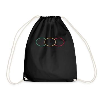 Drei Kringel Vert - Jaune -Rouge - Sac de sport léger - noir - Devant