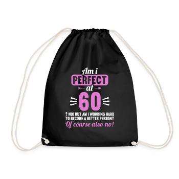 Suis-je parfait à 60 ans 60e anniversaire - Sac de sport léger - noir - Devant