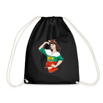 Bulgarian Girl Unbreakable Bulgarian Heritage - Drawstring Bag - black - Front