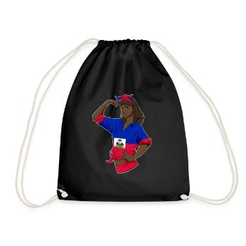 Haitian Girl Unbreakable I Haitian Heritage I - Drawstring Bag - black - Front