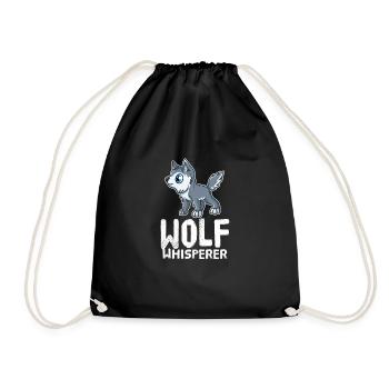 Wolf Wölfe Lustiger Sprüche Vollmond Wolfliebhaber - Turnbeutel - Schwarz - Vorne