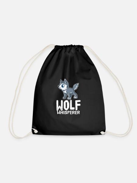 Wolf Wölfe Lustiger Sprüche Vollmond Wolfliebhaber - Turnbeutel - Schwarz