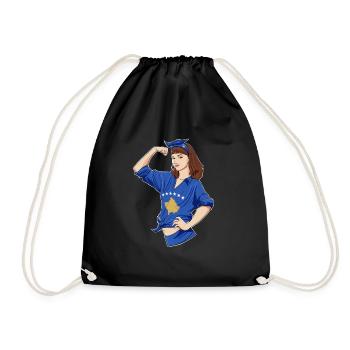 Fille kosovare incassable I Patrimoine kosovar I - Sac de sport léger - noir - Devant