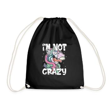je ne suis pas fou - cadeau de licorne folle - Sac de sport léger - noir - Devant