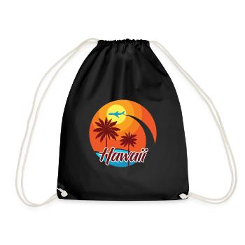 Hawaii Summer Sun Holiday Palm Trees - Drawstring Bag - black - Front