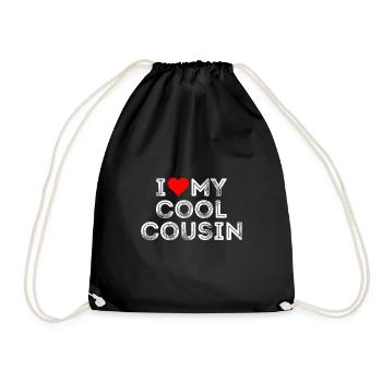 I Love my cool cousin - Turnbeutel - Schwarz - Vorne