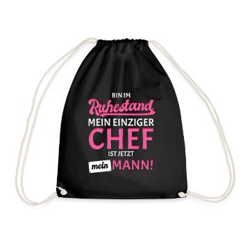 Ruhestand Rente Mann Chef Rentnerin 2022 2023 - Turnbeutel - Schwarz - Vorne
