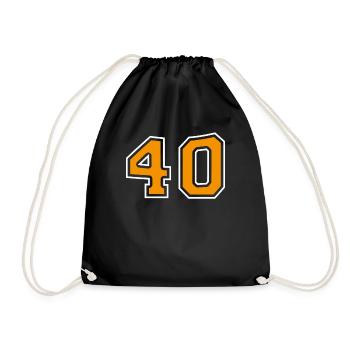 Numéro 40 Orange - Sac de sport léger - noir - Devant