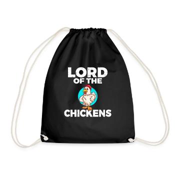 Lord of the Chickens Chicken Lover Farmer Rooster - Drawstring Bag - black - Front