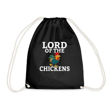Lord of the Chickens Chicken Whisperer Hänchenwagen - Drawstring Bag - black - Front