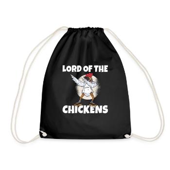 Lord of the Chickens Chicken Whisperer Hänchenwagen - Drawstring Bag - black - Front