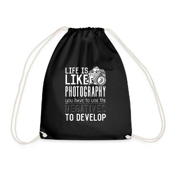 Photographe Photographie La vie est comme la photographie - Sac de sport léger - noir - Devant