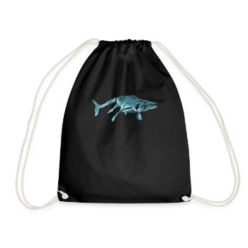 Mosasaurus I Marine Repiel Cretaceous Fossils - Drawstring Bag - black - Front