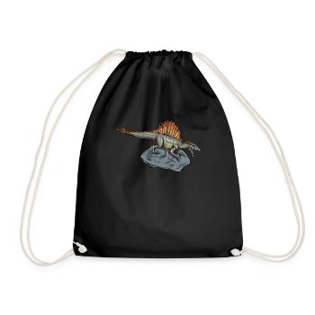 Spinosaurus I Thorn Lizard Cretaceous Fossil - Drawstring Bag - black - Front