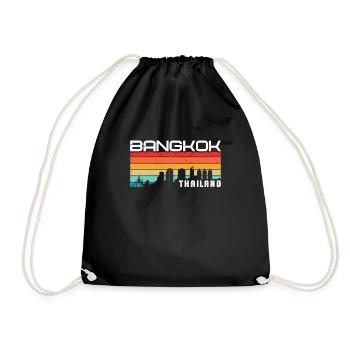 Vintage Thaïlande Vacances Asie Coucher de soleil Bangkok - Sac de sport léger - noir - Devant
