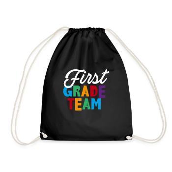 First Grade Team Shirt Geschenk - Turnbeutel - Schwarz - Vorne