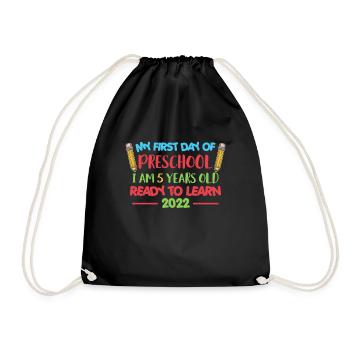 Mon premier jour d’école maternelle... Inscriptions 2022 - Sac de sport léger - noir - Devant