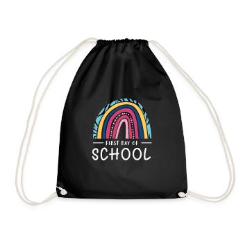 Premier jour d’école - Cadeau de chemise d’inscription - Sac de sport léger - noir - Devant