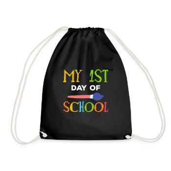 Mon 1er jour d’école - Cadeau de chemise d’inscription - Sac de sport léger - noir - Devant