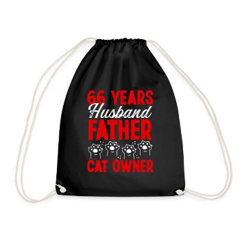 66 for Men Husband Father Day 66 Year Cat Dad - Turnbeutel - Schwarz - Vorne