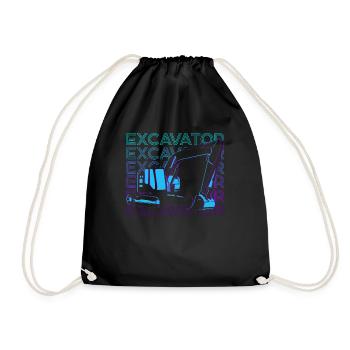 Excavatrice Retro Gift - Sac de sport léger - noir - Devant