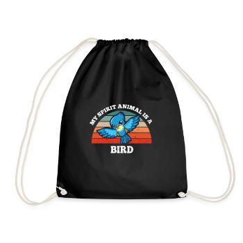 Retro Vintage My Spirit Animal Is A Bird - Drawstring Bag - black - Front