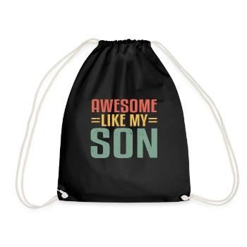 Awesome Like My Son For Mother Father Graduation - Drawstring Bag - black - Front
