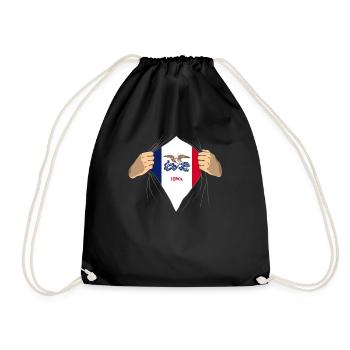 Iowa Iowans Geschenk - Turnbeutel - Schwarz - Vorne