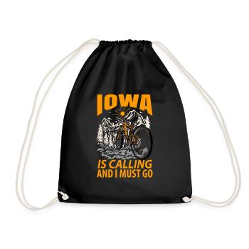 Reisen Iowa Geschenk - Turnbeutel - Schwarz - Vorne