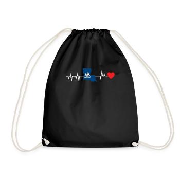 Louisiana herzschlag geschenk - Turnbeutel - Schwarz - Vorne