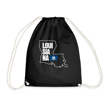Louisiana Home Travels Geschenk - Turnbeutel - Schwarz - Vorne