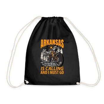 Arkansas adventurous gift - Drawstring Bag - black - Front