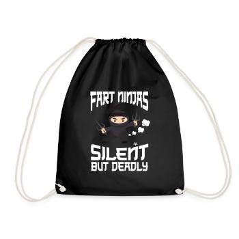 Ninja Tshirt Kids Men Ninjutsu - Drawstring Bag - black - Front