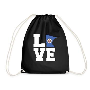 Proud Flag Gift of Minnesota - Drawstring Bag - black - Front