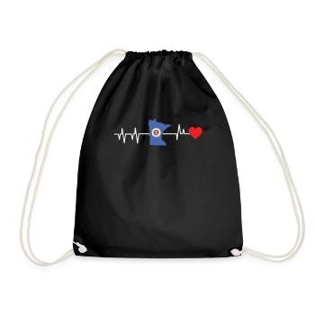 Proud Flag Gift of Minnesota - Drawstring Bag - black - Front