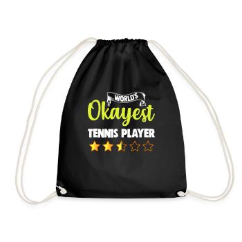 World's Okayest Tennis Player - Drawstring Bag - black - Front