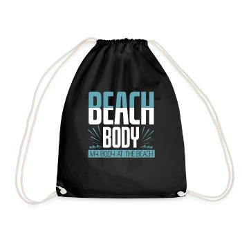 Body At The Beach - Drawstring Bag - black - Front