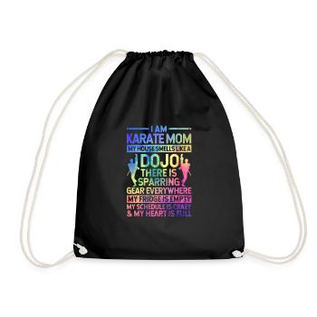 Je suis une mère karaté japonaise mère combat - Sac de sport léger - noir - Devant