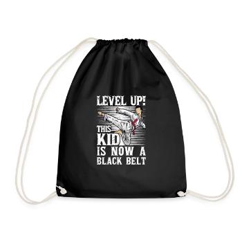 Level Up This Kid Is Now A Black Beld Karate - Drawstring Bag - black - Front
