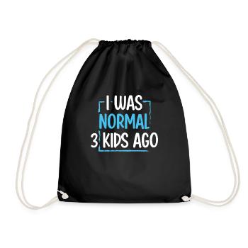 Mama Leben Ich war Normal Drei Kinder Vor Lustig - Turnbeutel - Schwarz - Vorne