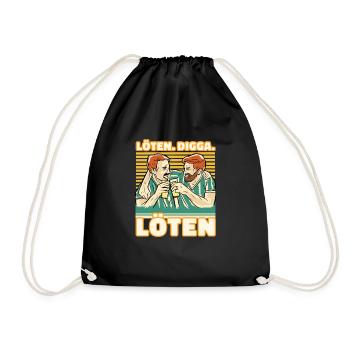 Löten Digga Löten Biertrinker Bier Freunde - - Turnbeutel - Schwarz - Vorne