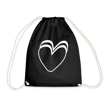 Cœurs Blancs - Sac de sport léger - noir - Devant